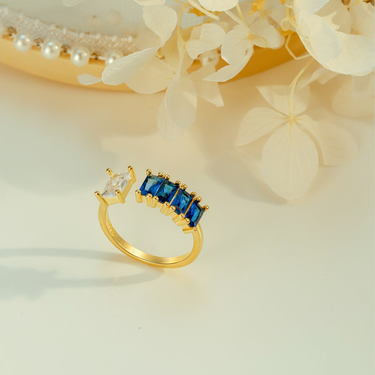 Anillo Ajustable Arya Gold Blue