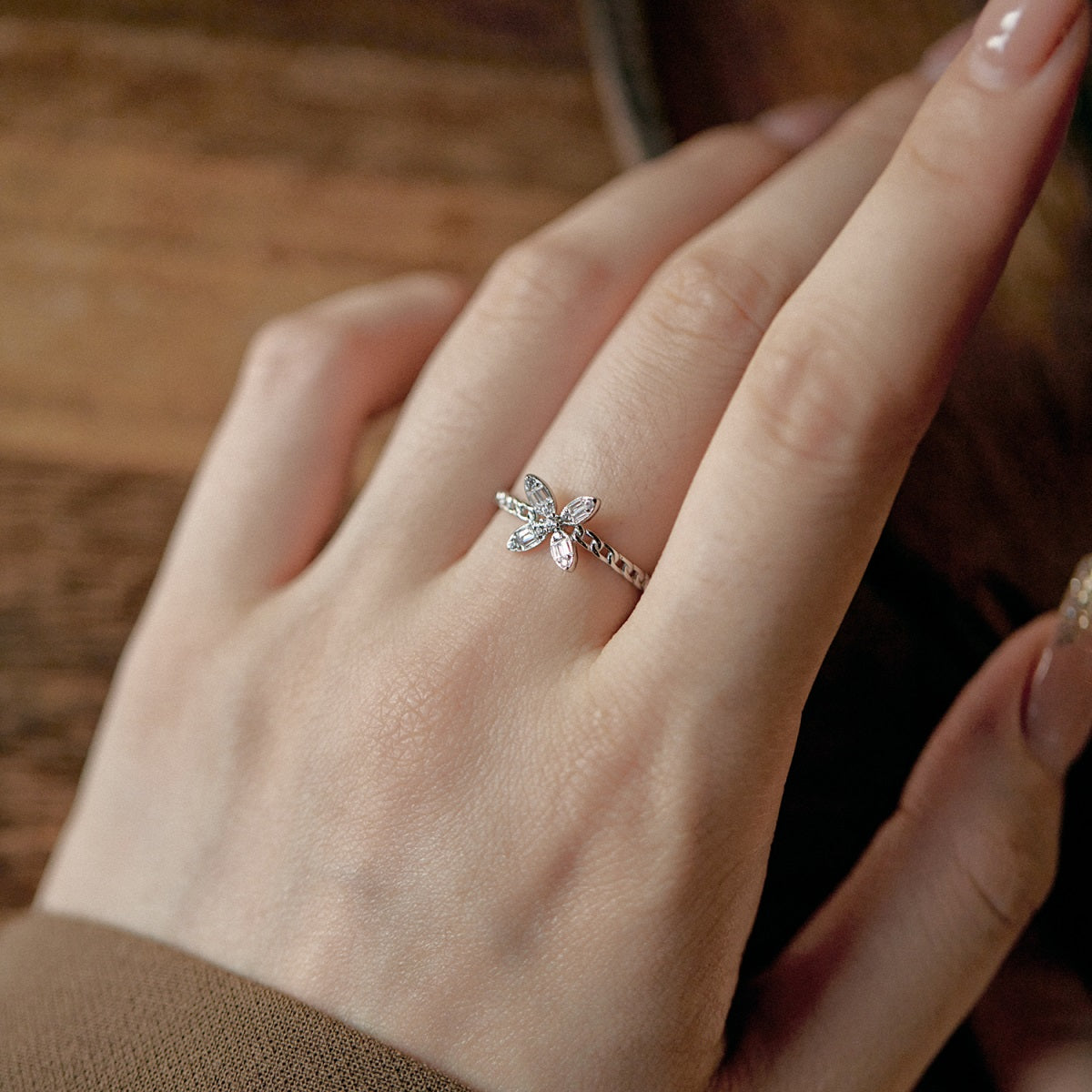 Anillo Ajustable Butterfly Silver