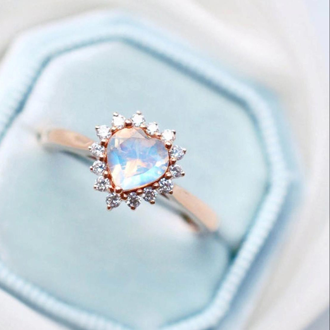Anillo Eli Moonstone Sky Blue
