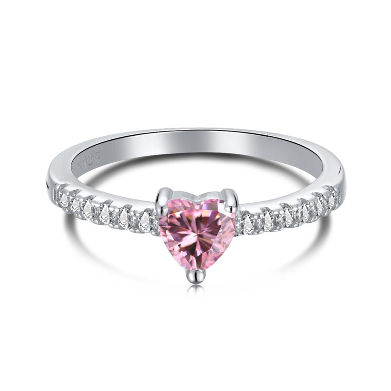 Anillo Corazón de Hielo Rosa