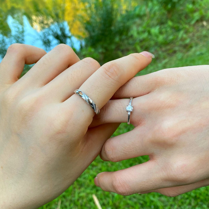 Anillos Ajustable para Pareja Promesa de Amor